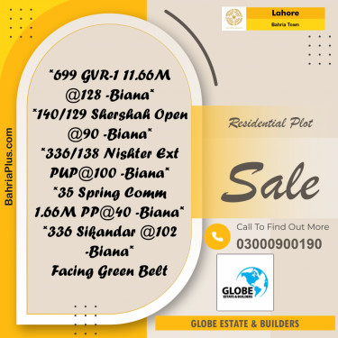 Residential Plot for Sale in Bahria Town, Lahore - (BP-267901)