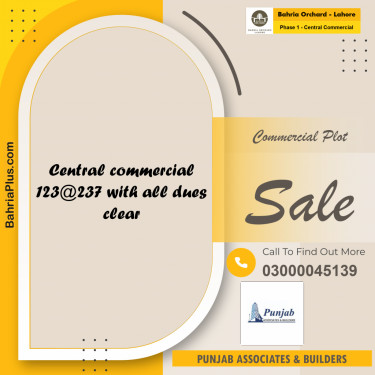 5 Marla Commercial Plot for Sale in Phase 1 - Central Commercial -  Bahria Orchard, Lahore - (BP-267926)