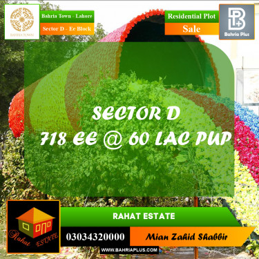 5 Marla Residential Plot for Sale in Sector D - EE Block -  Bahria Town, Lahore - (BP-267936)