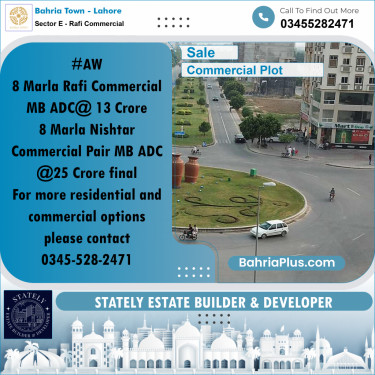 Commercial Plot for Sale in Sector E - Rafi Commercial -  Bahria Town, Lahore - (BP-267955)