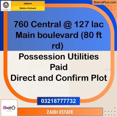 Residential Plot for Sale in Bahria Orchard, Lahore - (BP-267984)