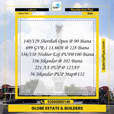 Residential Plot for Sale in Bahria Town, Lahore - (BP-268015)