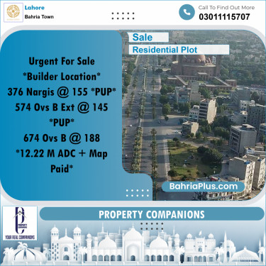 Residential Plot for Sale in Bahria Town, Lahore - (BP-268060)