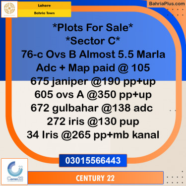 10 Marla Residential Plot for Sale in Bahria Town, Lahore - (BP-268083)