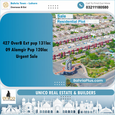 10 Marla Residential Plot for Sale in Overseas B Ext -  Bahria Town, Lahore - (BP-268094)