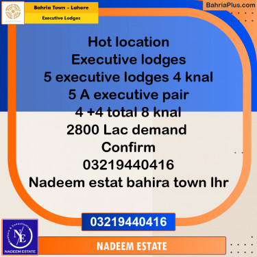 Residential Plot for Sale in Executive Lodges -  Bahria Town, Lahore - (BP-268099)