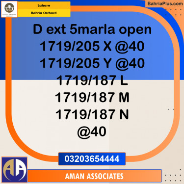 Residential Plot for Sale in Bahria Orchard, Lahore - (BP-268166)