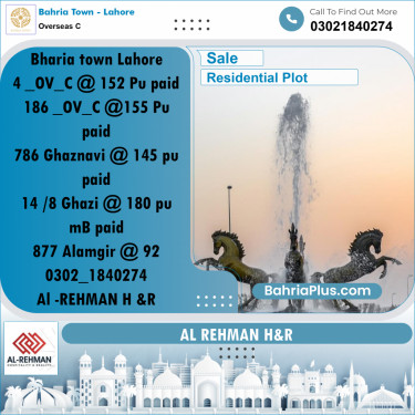 10 Marla Residential Plot for Sale in Overseas C -  Bahria Town, Lahore - (BP-268249)