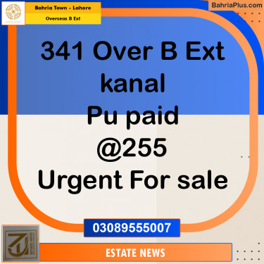 Residential Plot for Sale in Overseas B Ext -  Bahria Town, Lahore - (BP-268262)