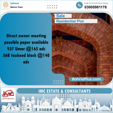 Residential Plot for Sale in Bahria Town, Lahore - (BP-268373)