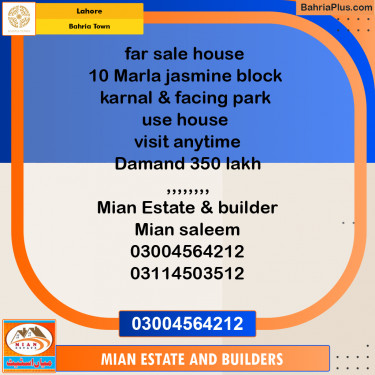 Residential House for Sale in Bahria Town, Lahore - (BP-268420)