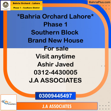 10 Marla Residential House for Sale in Phase 1 - Southern District -  Bahria Orchard, Lahore - (BP-268451)