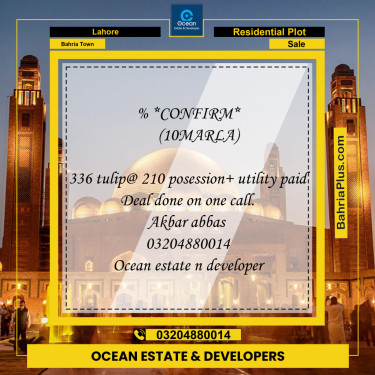 Residential Plot for Sale in Bahria Town, Lahore - (BP-268465)