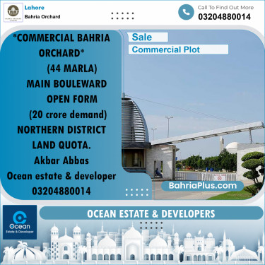 Commercial Plot for Sale in Bahria Orchard, Lahore - (BP-268468)
