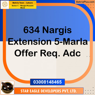 5 Marla Residential Plot for Sale in Sector C - Nargis/Hussain Block -  Bahria Town, Lahore - (BP-268498)