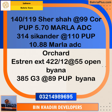 Residential Plot for Sale in Bahria Town, Lahore - (BP-268584)