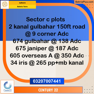 10 Marla Residential Plot for Sale in Bahria Town, Lahore - (BP-268606)