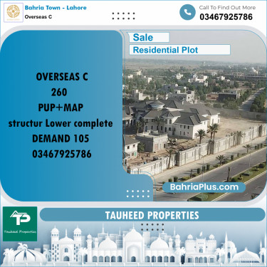 5 Marla Residential Plot for Sale in Overseas C -  Bahria Town, Lahore - (BP-268653)