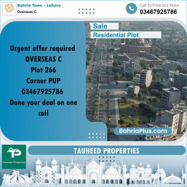 5 Marla Residential Plot for Sale in Overseas C -  Bahria Town, Lahore - (BP-268655)