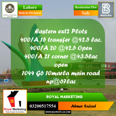 Residential Plot for Sale in Bahria Orchard, Lahore - (BP-268681)