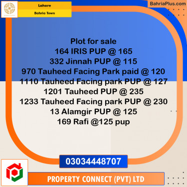Residential Plot for Sale in Bahria Town, Lahore - (BP-268791)