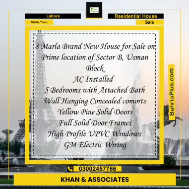 Residential House for Sale in Bahria Town, Lahore - (BP-268798)