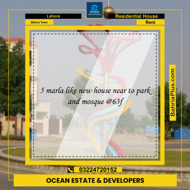 Residential House for Rent in Bahria Town, Lahore - (BP-268802)