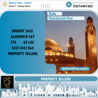 5 Marla Residential Plot for Sale in Sector F - Alamgir Block -  Bahria Town, Lahore - (BP-268823)
