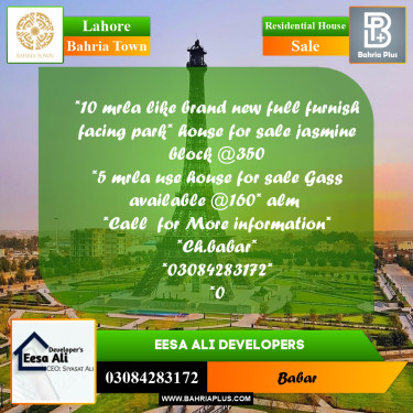Residential House for Sale in Bahria Town, Lahore - (BP-268902)