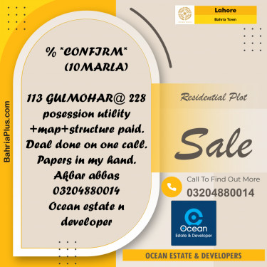 Residential Plot for Sale in Bahria Town, Lahore - (BP-268906)