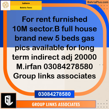 Residential House for Rent in Bahria Town, Lahore - (BP-268933)