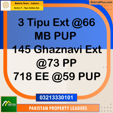 5 Marla Residential Plot for Sale in Sector F - Tipu Sultan Ext. -  Bahria Town, Lahore - (BP-268942)