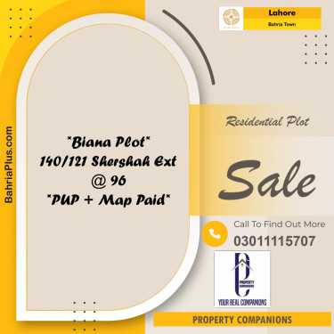 Residential Plot for Sale in Bahria Town, Lahore - (BP-269020)