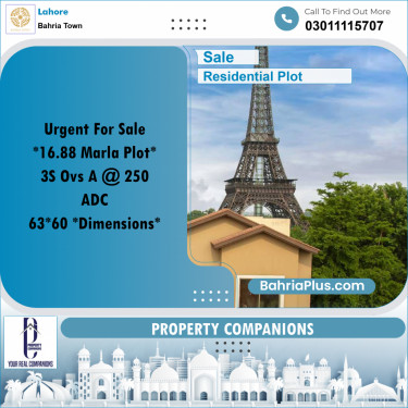 Residential Plot for Sale in Bahria Town, Lahore - (BP-269022)