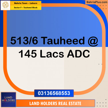 10 Marla Residential Plot for Sale in Sector F - Tauheed Block -  Bahria Town, Lahore - (BP-269038)