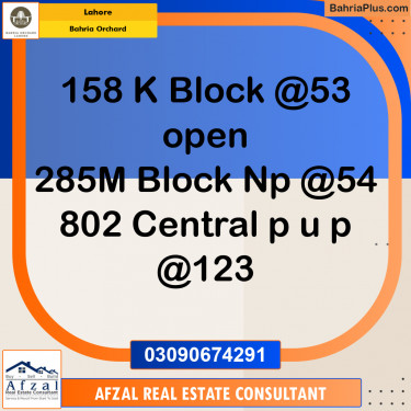Residential Plot for Sale in Bahria Orchard, Lahore - (BP-269100)