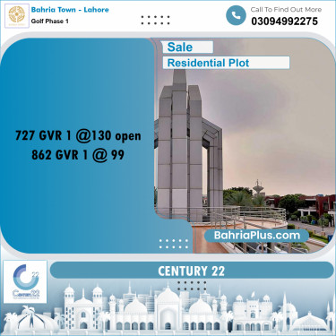 10 Marla Residential Plot for Sale in Golf Phase 1 -  Bahria Town, Lahore - (BP-269155)