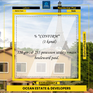 Residential Plot for Sale in Bahria Town, Lahore - (BP-269211)