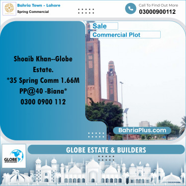 1.66 Marla Commercial Plot for Sale in Spring Commercial -  Bahria Town, Lahore - (BP-269272)