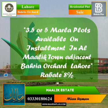 5 Marla Residential Plot for Sale in Bahria Orchard, Lahore - (BP-269392)