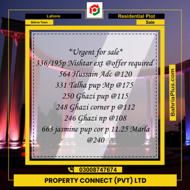 Residential Plot for Sale in Bahria Town, Lahore - (BP-269414)