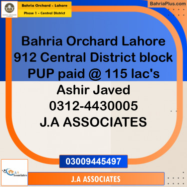 10 Marla Residential Plot for Sale in Phase 1 - Central District -  Bahria Orchard, Lahore - (BP-269433)