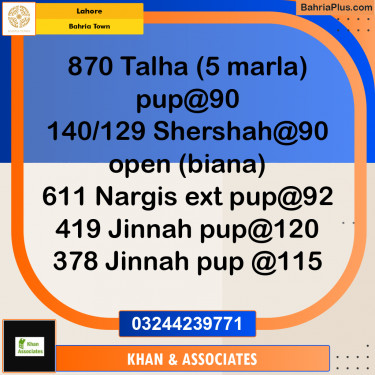 Residential Plot for Sale in Bahria Town, Lahore - (BP-269493)