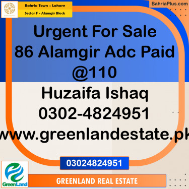 10 Marla Residential Plot for Sale in Sector F - Alamgir Block -  Bahria Town, Lahore - (BP-269640)