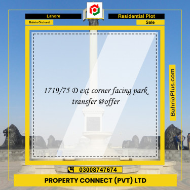 Residential Plot for Sale in Bahria Orchard, Lahore - (BP-269702)