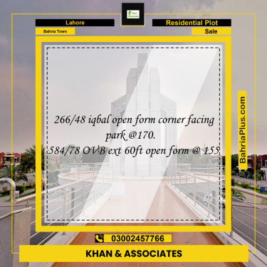 Residential Plot for Sale in Bahria Town, Lahore - (BP-269728)