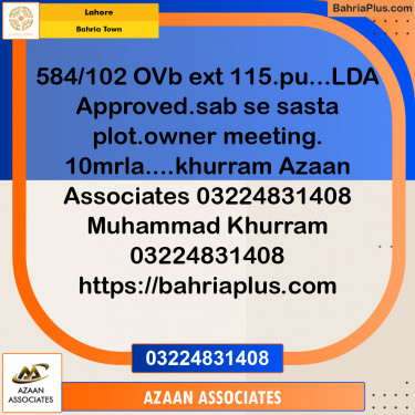 Residential Plot for Sale in Bahria Town, Lahore - (BP-269736)