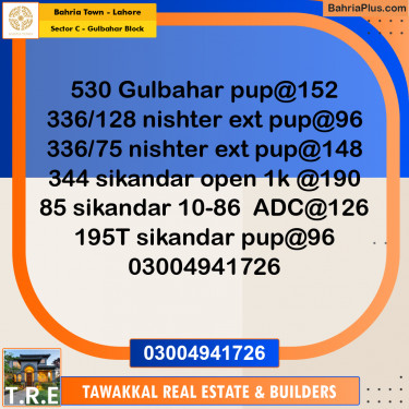 10 Marla Residential Plot for Sale in Sector C - Gulbahar Block -  Bahria Town, Lahore - (BP-269774)