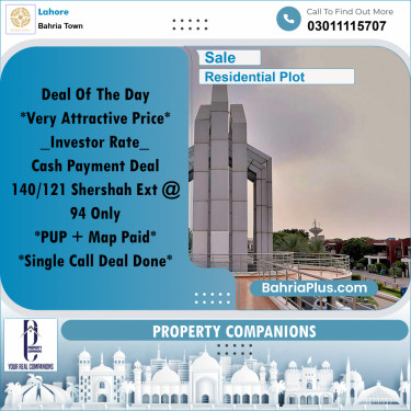 Residential Plot for Sale in Bahria Town, Lahore - (BP-269785)