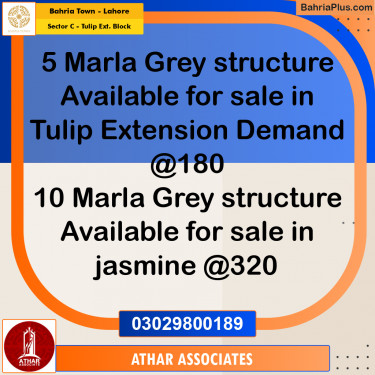 5 Marla Residential House for Sale in Sector C - Tulip Ext. Block -  Bahria Town, Lahore - (BP-269836)